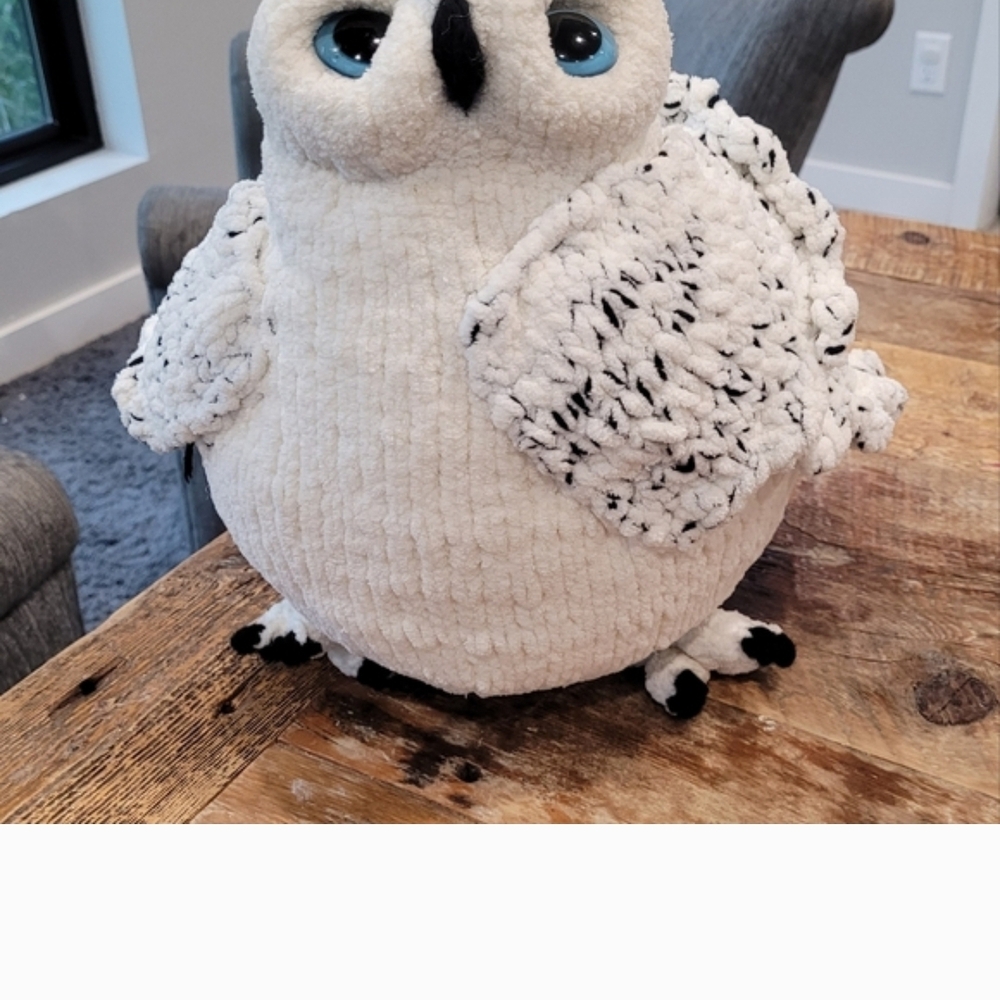 Plush Snowy Owl Home Accent